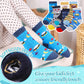 Eocom 6 Pairs Children'S Winter Warm Wool Animal Crew Socks Kids Boys Girls Socks (Car, 4-7X)