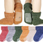 Eyean Baby Wool Grip Sock Soft Winter Warm Thick Non Slip Toddler Boy Girls Crew Socks For Children 6 Pairs (Solid Color, 3-5Yea