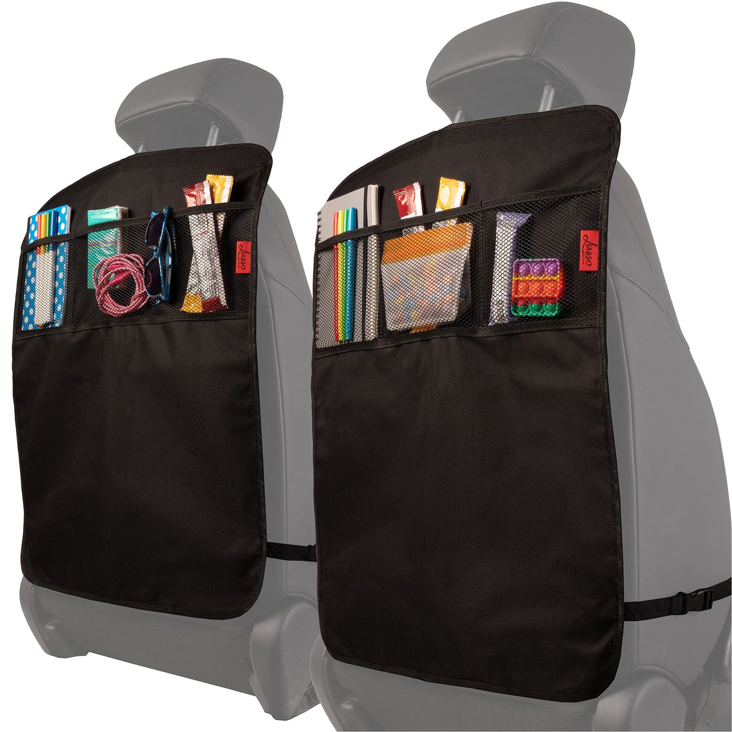 Lusso Gear Heavy Duty Kick Mats (2 Pk) - Back Seat Protector, Sag Proof, Waterproof, Car Back Seat Cover For Kids Who Make Big M