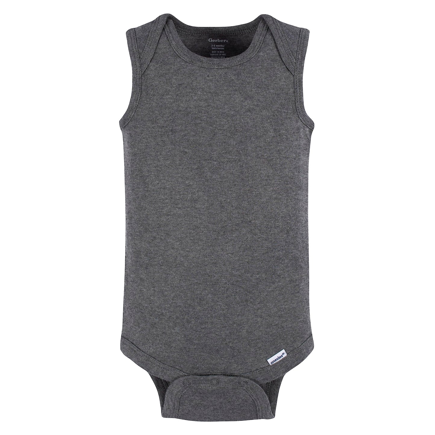 Gerber Unisex Baby Multi-Pack Sleeveless Onesies Bodysuit Grey Heather 0-3 Months