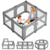 Portable Playpen For Babies And Toddlers With Foldable Adjustable Shape & Size, 56' L X 56' W X 28' H, 21 Square Feet, Baby F