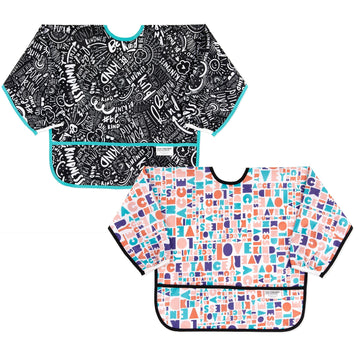 Bumkins Bibs, Baby And Toddler Bibs, Bibs For Girls And Boys 6-24 Months, Long Sleeve Bib, Baby Bibs For Eating, Lightweight Wat