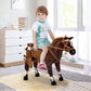 Qaba Sound-Making Ride On Horse for Toddlers 3-5, with Neighing and Galloping Sound, Stuffed Animal Horse Toy for Kids with Padd