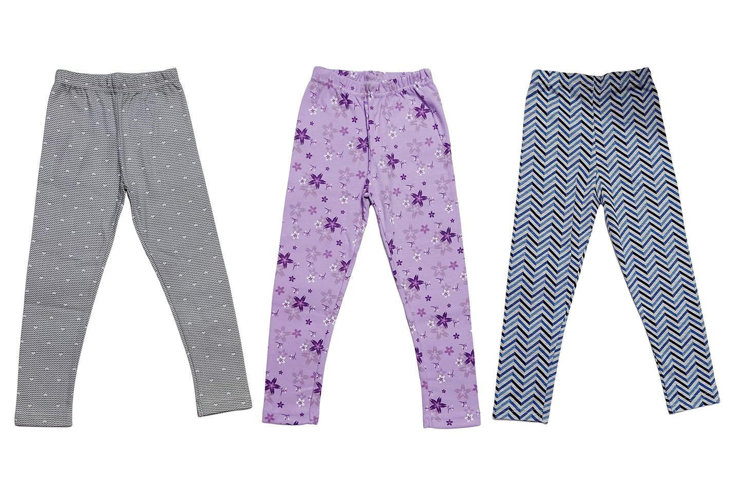 TotzTouch Girls Pajama Pants | Leggings | Pyjamas | Pjs Soft Cotton Non Transparent Combo Pack of 3 Size 6 to 7 Year Kids(Purple