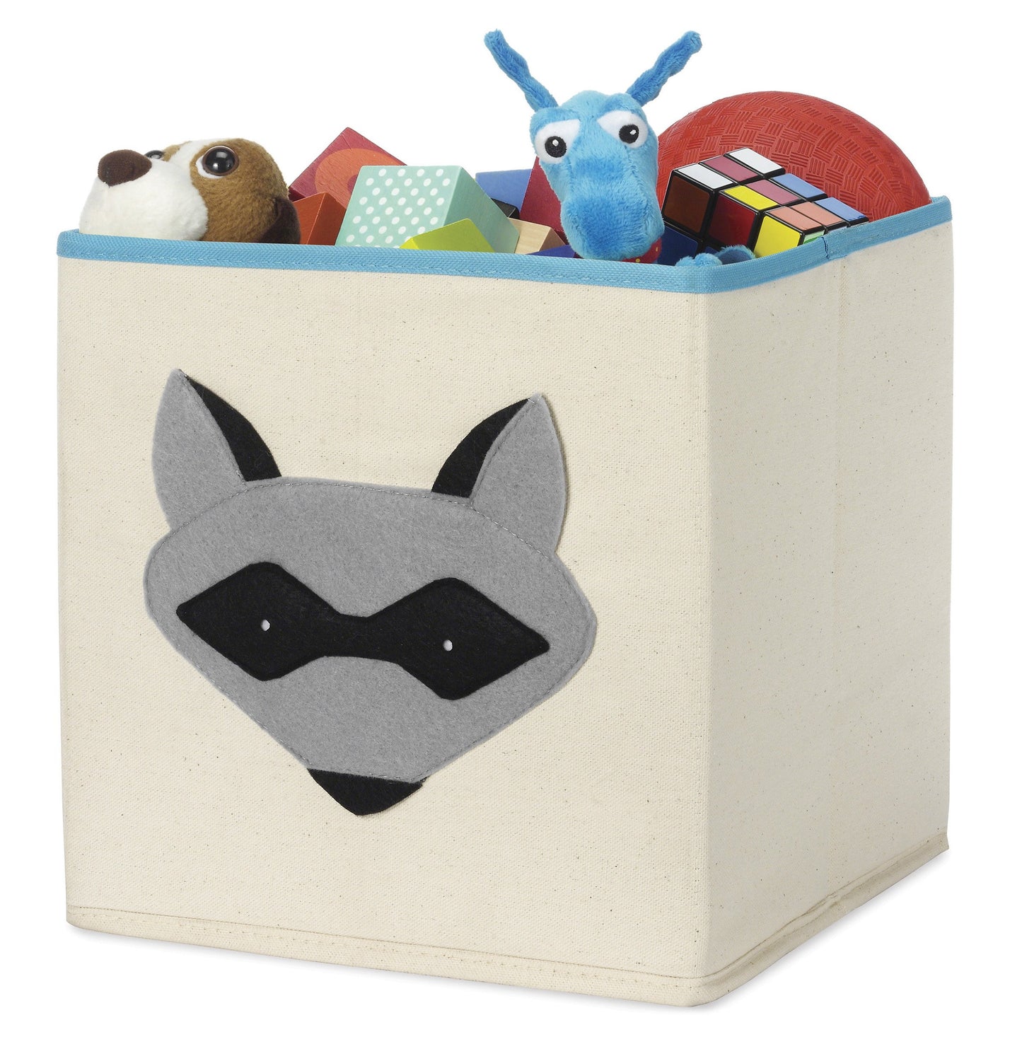 Whitmor Kids Raccoon Canvas Collapsible Cube  10 X 10 X 10 Inches