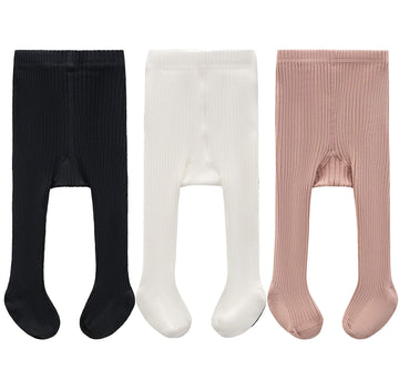 Cecorc Baby Leggings, Tights For Girls, Toddler, Infant (3-4 Years, 3 Pack (Black+White+Lightpink))