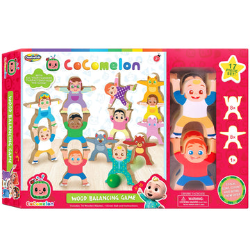 Be Amazing! Toys CoComelon Wooden Balancing Stackrobat Game- 16+ Piece Stacking Montessori Activity for Boys & Girls Ages 3+