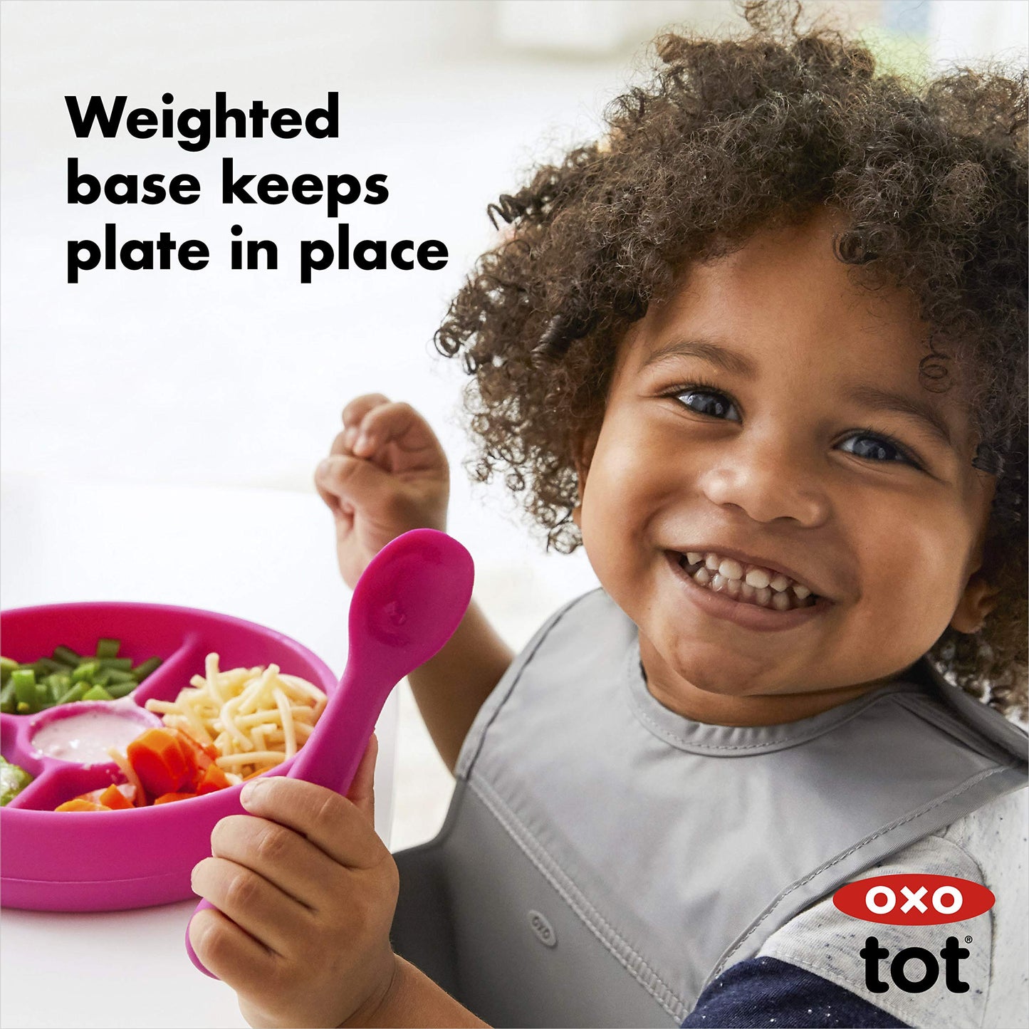 Oxo Tot Silicone Divided Plate Pink
