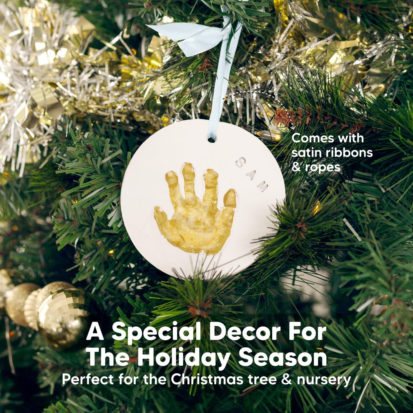 Baby Hand And Footprint Kit -Personalized Baby First Christmas Ornament,Baby Footprint Kit For Toddlers,Baby Keepsake Handprint