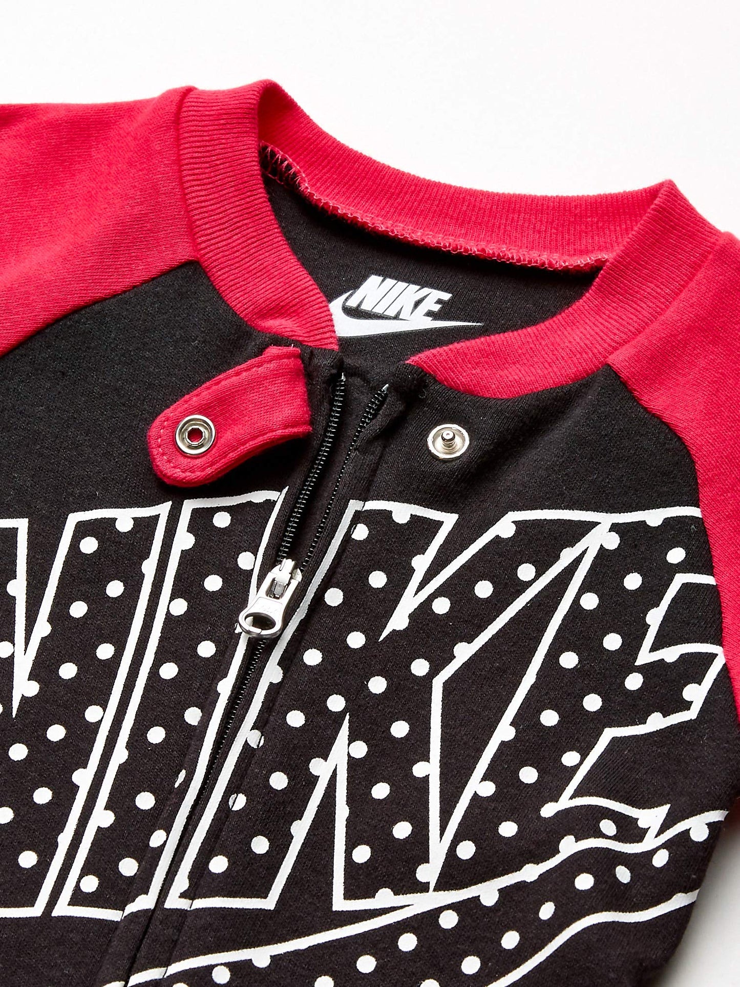 Nike Baby Sportswear Graphic Footed Coverall, Black/Rush Pink, 3M