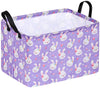 KUNRO Easter Basket Kids Eggs Hunting Gift Basket Rectangle Storage Bin Laundry Hamper Organizer Toy Box for Boy and Girls Room 