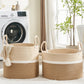 Kakamay Large Blanket Basket (18 'X18 'X16 '),Woven Baby Laundry Hamper For Storage, Cotton Rope Blankets Baskets For Nursery