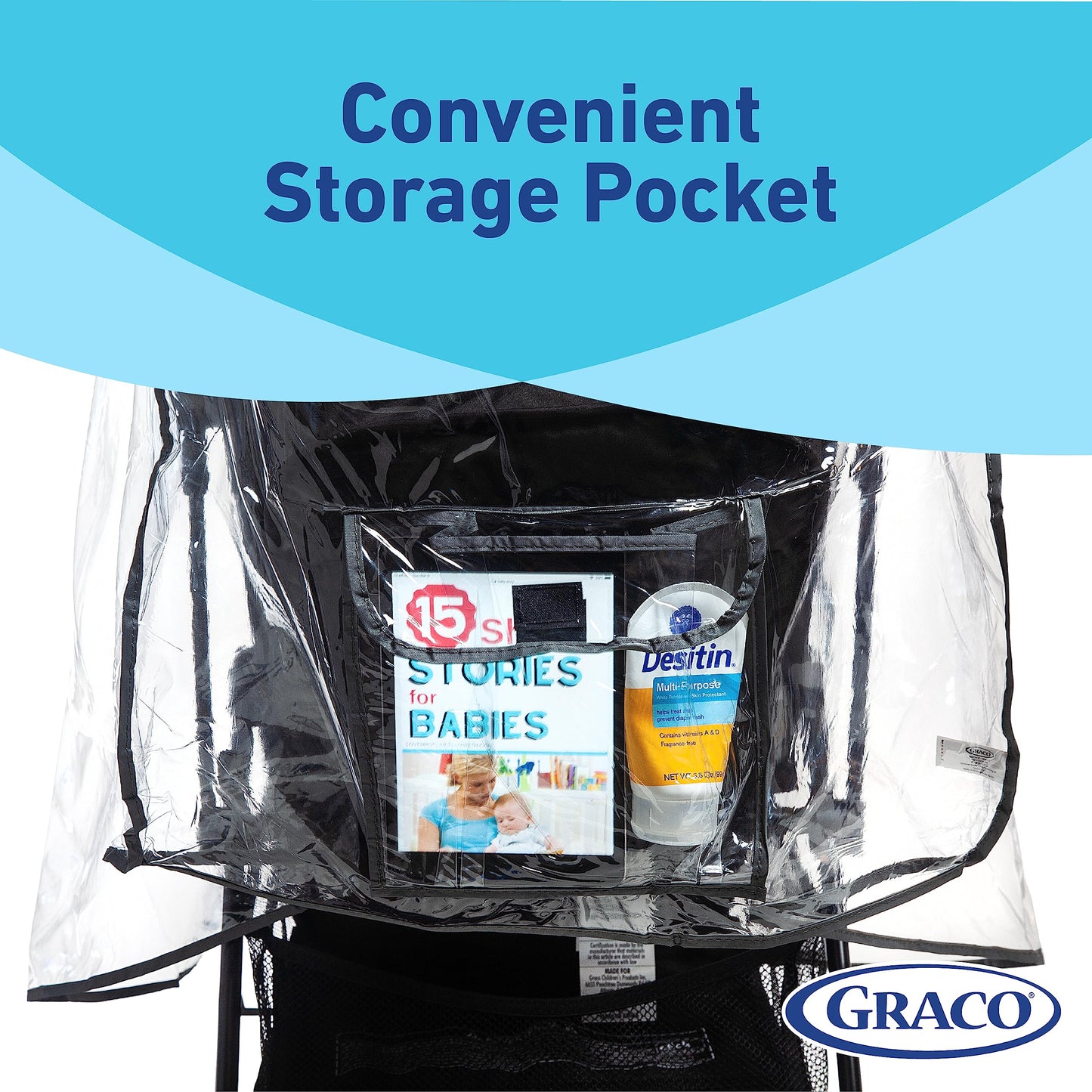 Graco Universal Infant Travel System Rain Cover, Baby Car Seat Stroller Weather Shield, Waterproof Plastic Carseat Canopy, Winte