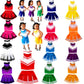 Total 2550 Little Girls' Cheerleader Cheerleading Outfit Uniform Costume Cosplay Green/White (M / 5-8)