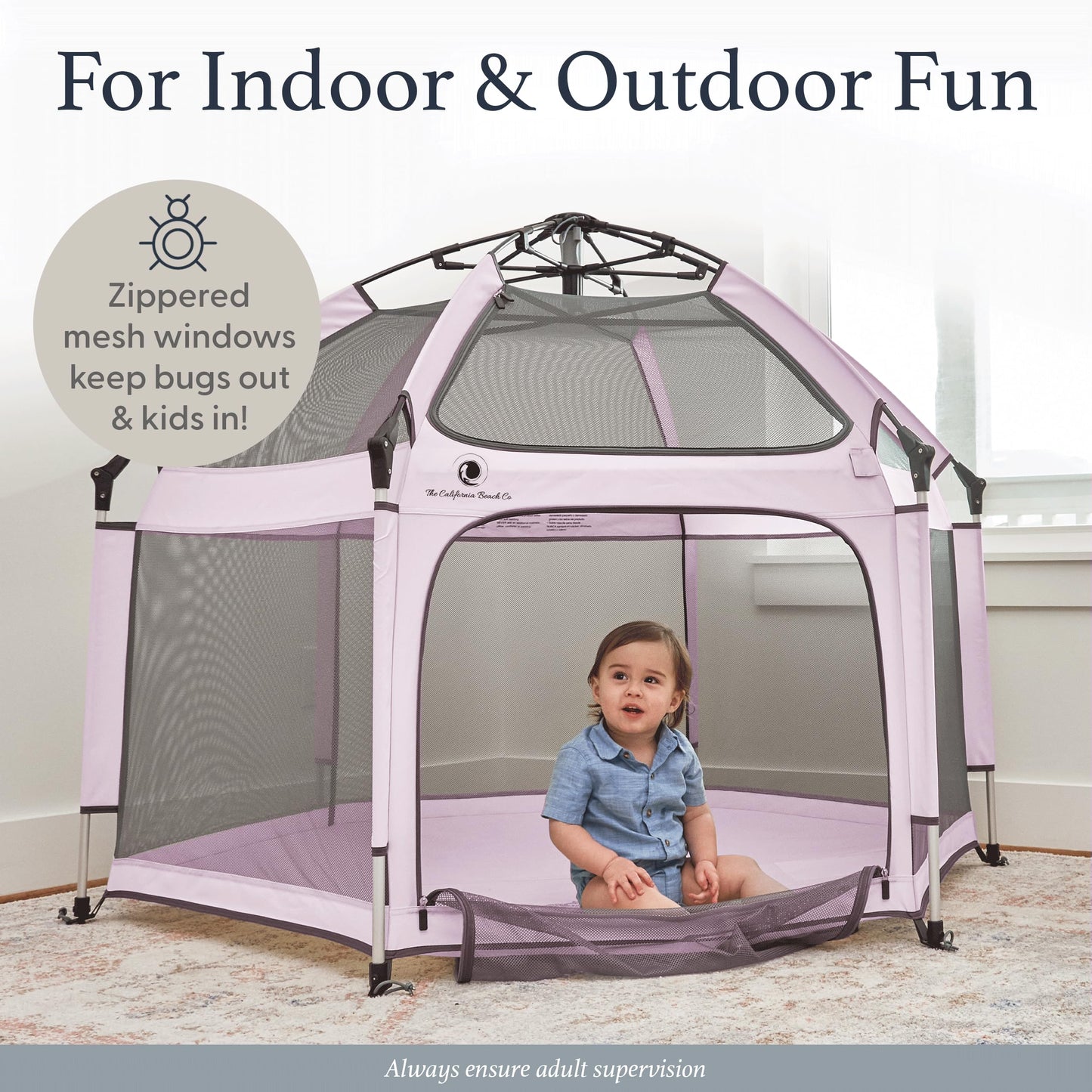 Pop 'N Go Playpen - Indoor & Outdoor Baby Playpen For Babies And Toddlers - Baby Beach Tent, Foldable, Portable W/Canopy, Travel