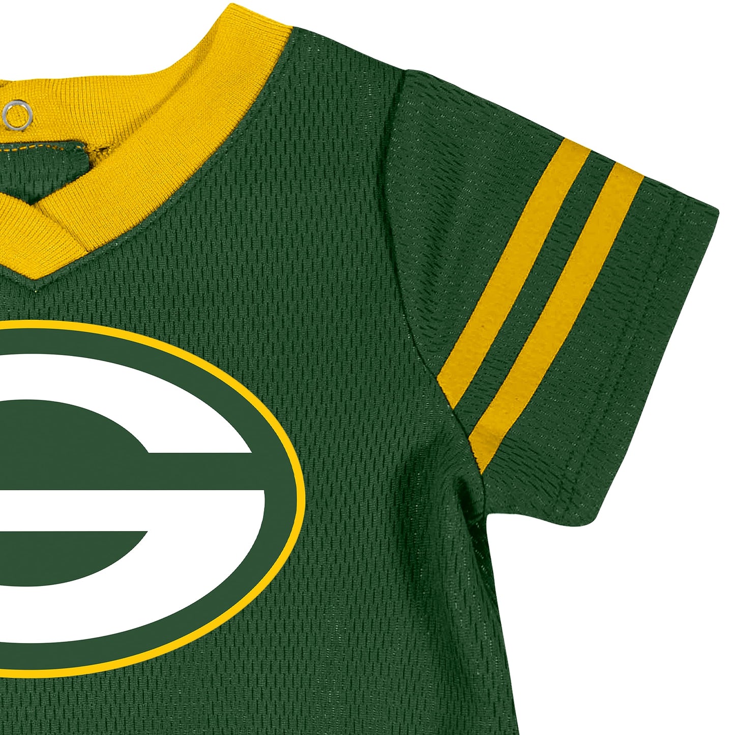 NFL Green Bay Packers Team Jersey Dress and Diaper Cover, green/yellow Green Bay Packers, 18 Months