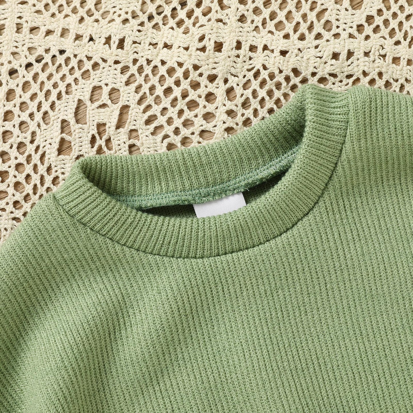 Toddler Baby Girl Sweater Round Neck Loose Long Sleeve Candy Color Knitted Pullover Tops Autumn Winter Sweatshirt (Green #2, 4-5