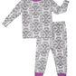 Robeez Baby Girls 2-Piece Cotton Modal Sleep Set, Grey Floral, 3T