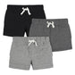 Gerber Boys Toddler 3-Pack Pull-On Knit Casual Shorts, Gray & Black, 2T Us