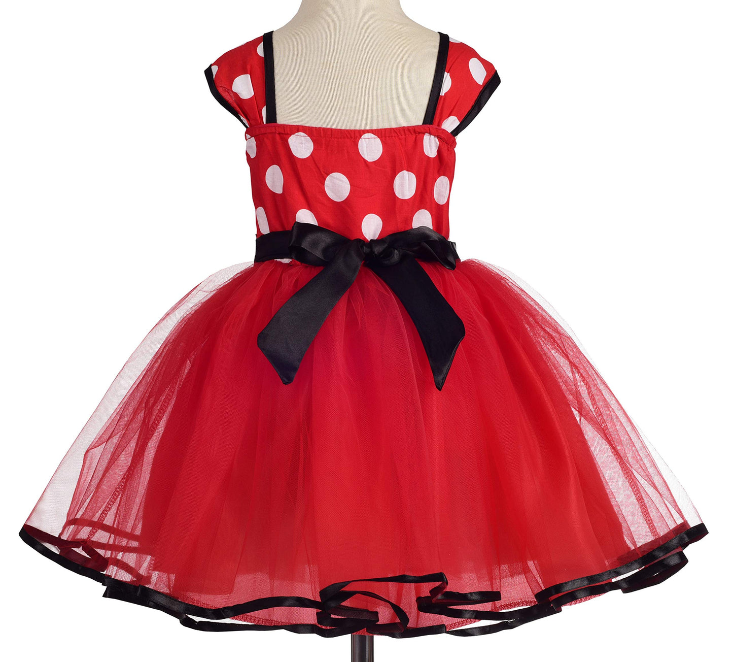 Dressy Daisy Toddler Girl Polka Dots Fancy Dress Up Costume Birthday Party Tulle Dresses with Headband Size 3T to 4T Red 203