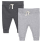 Grow By Gerber Baby Boys 2-Pack Pants, Grey, 3-6 Months