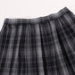Girl'S School Uniform Plaid Pleated Costumes Skirts (M,Grey Mixed Purple)
