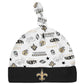 Gerber Nfl New Orlean Saints 3 Pack Bodysuit Sleep N Play Footie Cap Registry Gift Set, Black/White New Orlean Saints, 0-3M