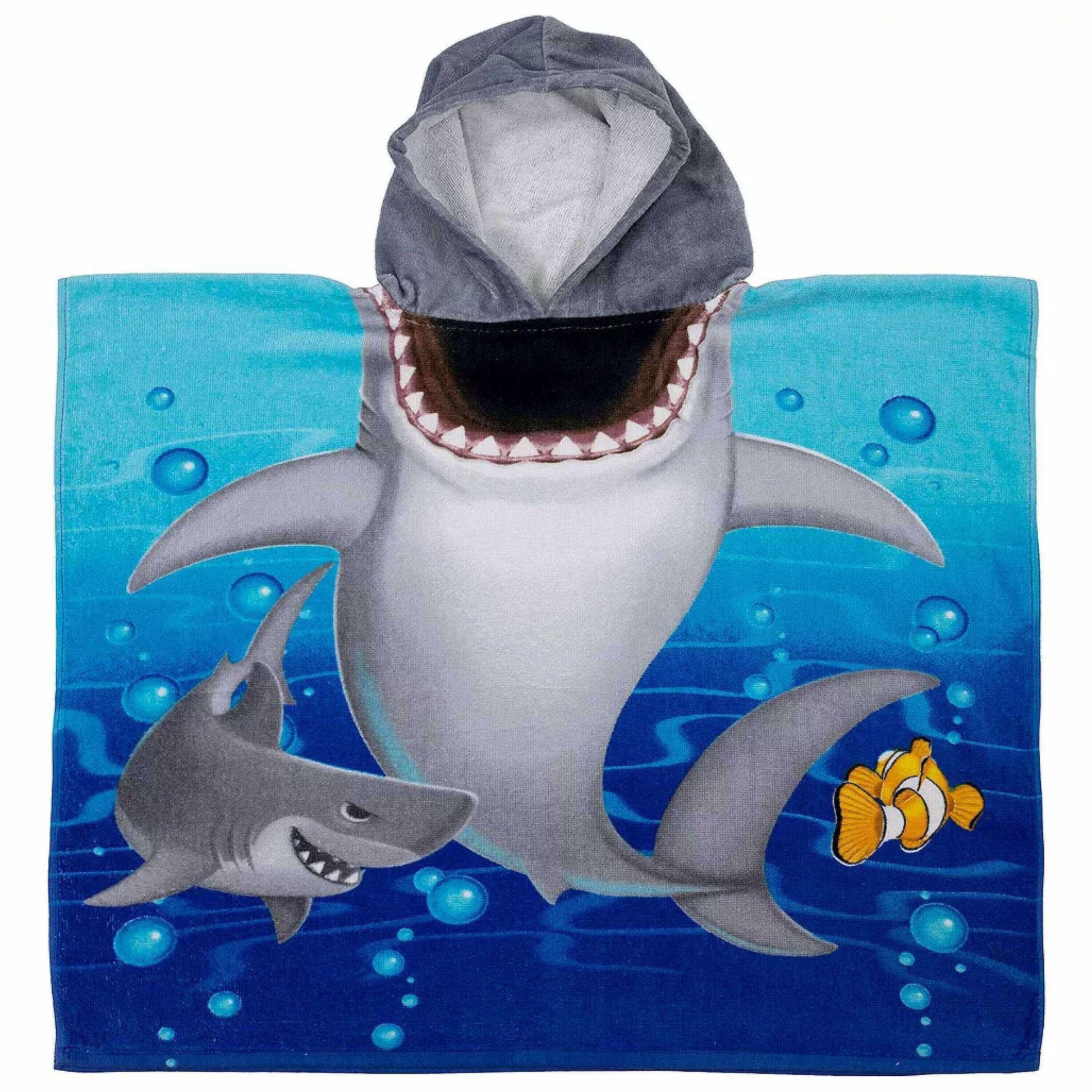 Dawhud Direct Poncho Beach Towels For Kids Towels With Hood, Hooded Bath Towel For Pool, Baby, Toddler Towels For Boys (Baby Sha
