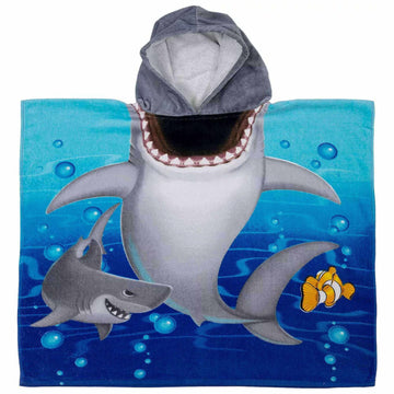 Dawhud Direct Poncho Beach Towels For Kids Towels With Hood, Hooded Bath Towel For Pool, Baby, Toddler Towels For Boys (Baby Sha