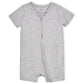 Gerber Unisex Baby Buttery-Soft Short Sleeve With Viscose Made Eucalyptus Romper, Glacier Gray, 6-9 Months Us