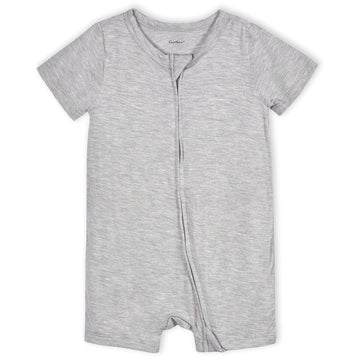 Gerber Unisex Baby Buttery-Soft Short Sleeve With Viscose Made Eucalyptus Romper, Glacier Gray, 6-9 Months Us