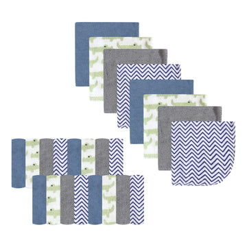 Luvable Friends Unisex Baby Super Soft Bundle Washcloths, Bright Blue, One Size