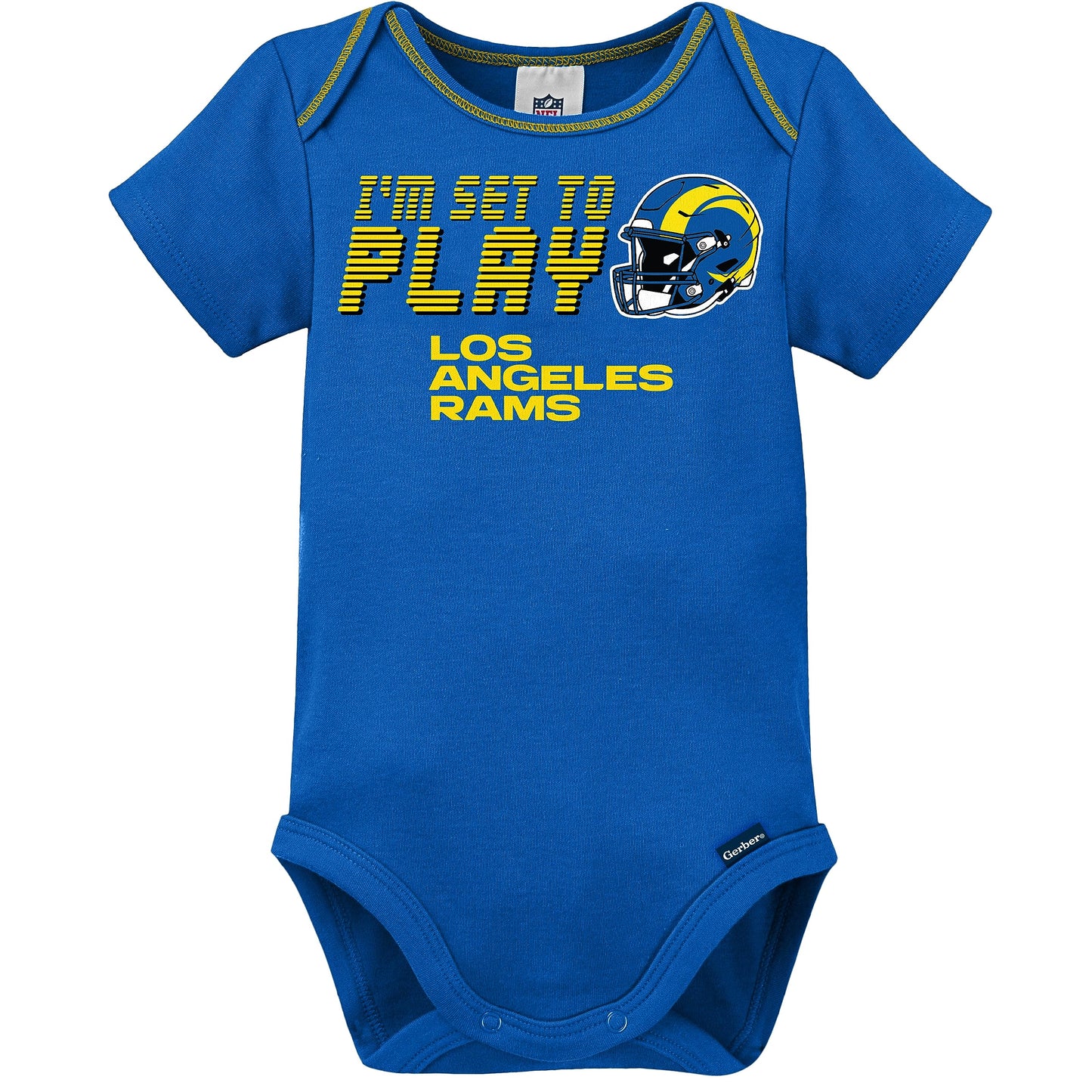 Gerber Nfl Baby Boys' 3-Piece Bodysuit, Sleep 'N Play, & Cap Set, Los Angeles Rams, 6-9 Months