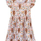 Nebljgo Infant Baby Girls Highland Cow Flutter Sleeve Pearl Cow Children Girl Spring Summer Kids Dress (7-8T) White