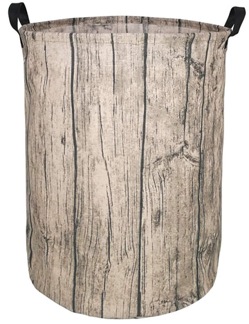 Kunro Large Sized Round Storage Basket Waterproof Coating Organizer Bin Laundry Hamper For Nursery Clothes Toys (Tree Stump)