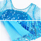 Esvaiy Girls Princess Elsa Dress Costume - Luxury Sequin Halloween Birthday Party Dress Up Kids 3T 4T 5T 6T 7T 8T (3 Years, Blue