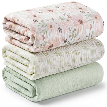 3Pack Lyra Muslin Swaddle Blankets (Flora Vale, Regular)