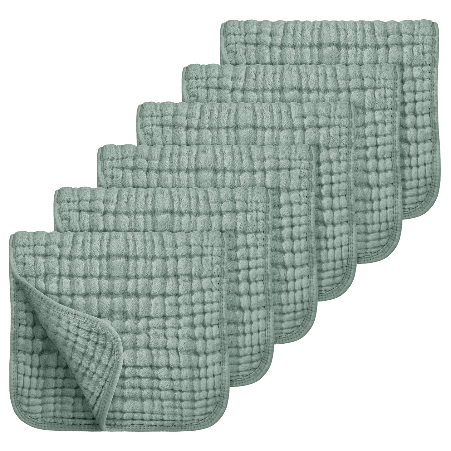 Looxii Muslin Burp Cloths 100% Cotton Large 20''X10'' Extra Soft And Absorbent 6 Pack Baby Burping Cloth For Boys Girls (Dark Gr