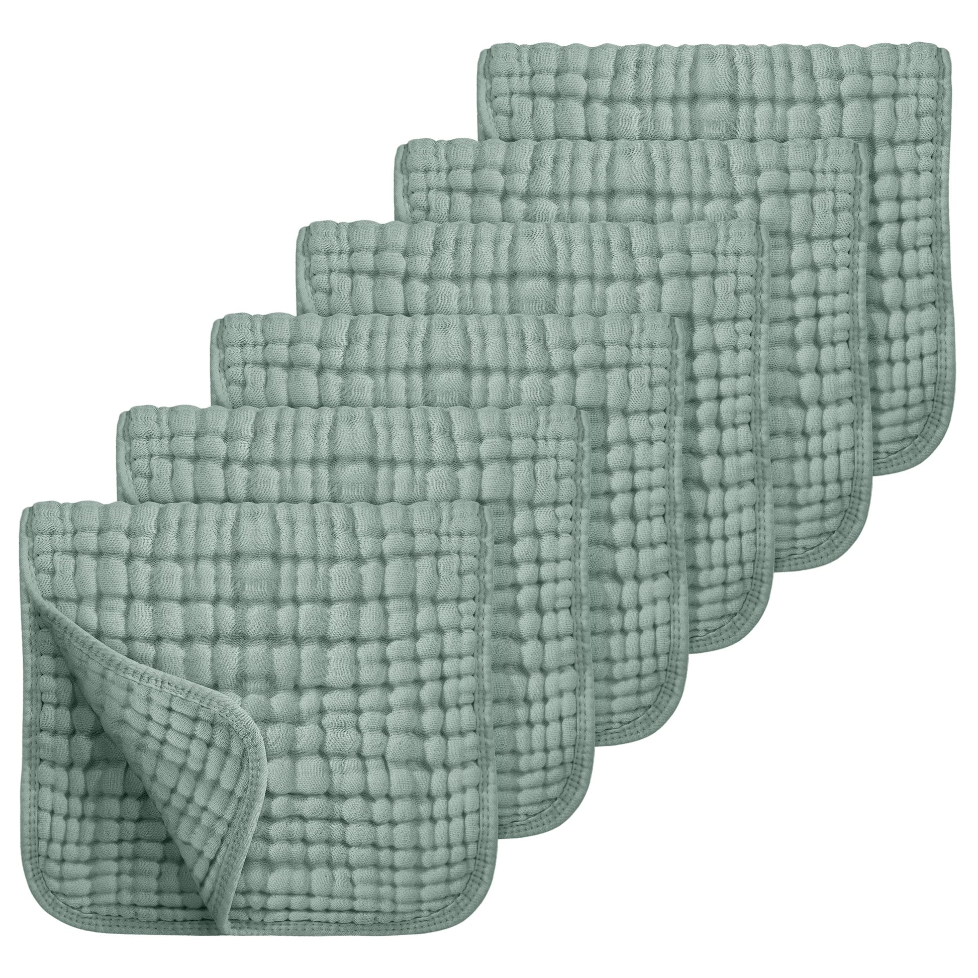Looxii Muslin Burp Cloths 100% Cotton Large 20''X10'' Extra Soft And Absorbent 6 Pack Baby Burping Cloth For Boys Girls (Dark Gr