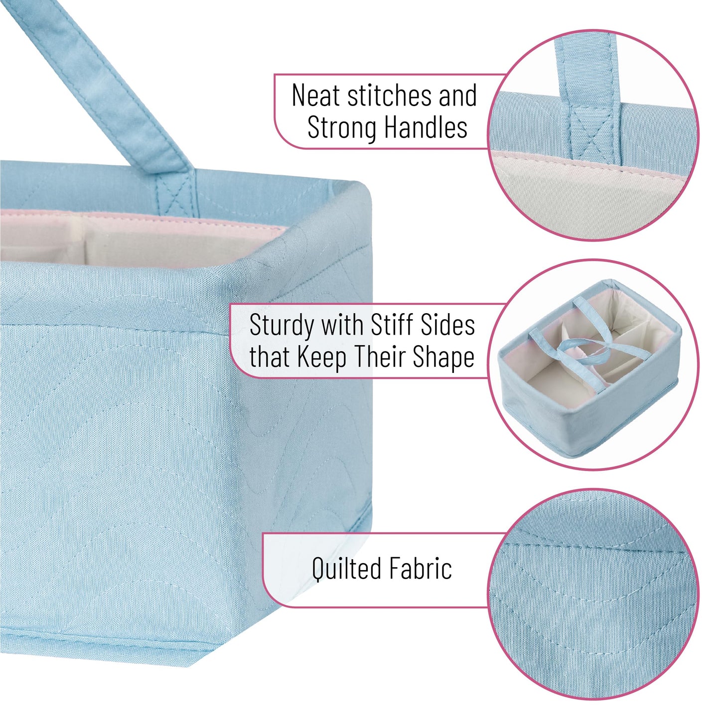 Mr. Pen- Baby Diaper Caddy Organizer, Blue Quilted Fabric, Diaper Organizer, Car Diaper Caddy, Baby Caddy Organizer, Portable Di