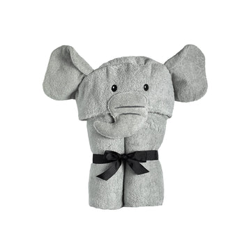 Yikes Twins Hooded Baby Towel for Kids 2-8 | Large 100% Cotton Baby Towel for Girls or Boys | Cute Elephant Bath Towels for Babi