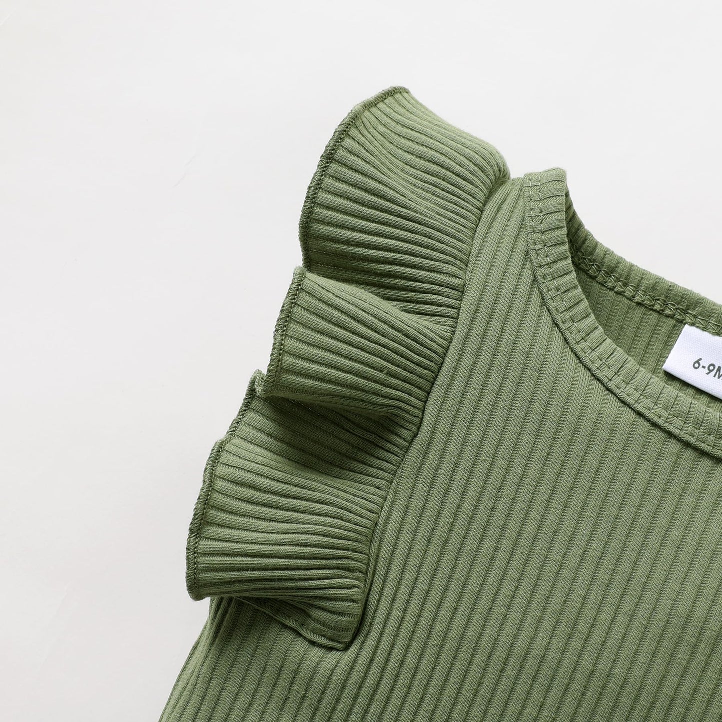 Tiny Cutey Baby Girl Clothes Infant Summer Outfits Set Ruffle Sleeve Romper And Floral Shorts With Headband (Green Romper+Vintag