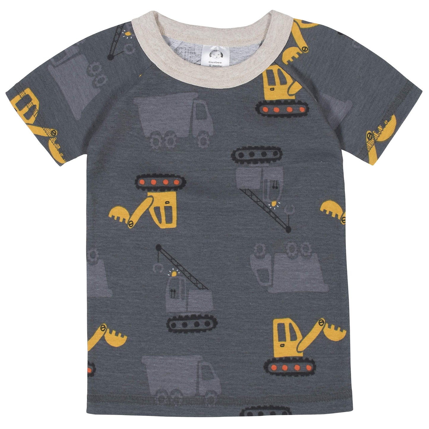 GerberBaby BoysToddler Snug Fit 4-Piece Pajama SetDump Truck Grey5T