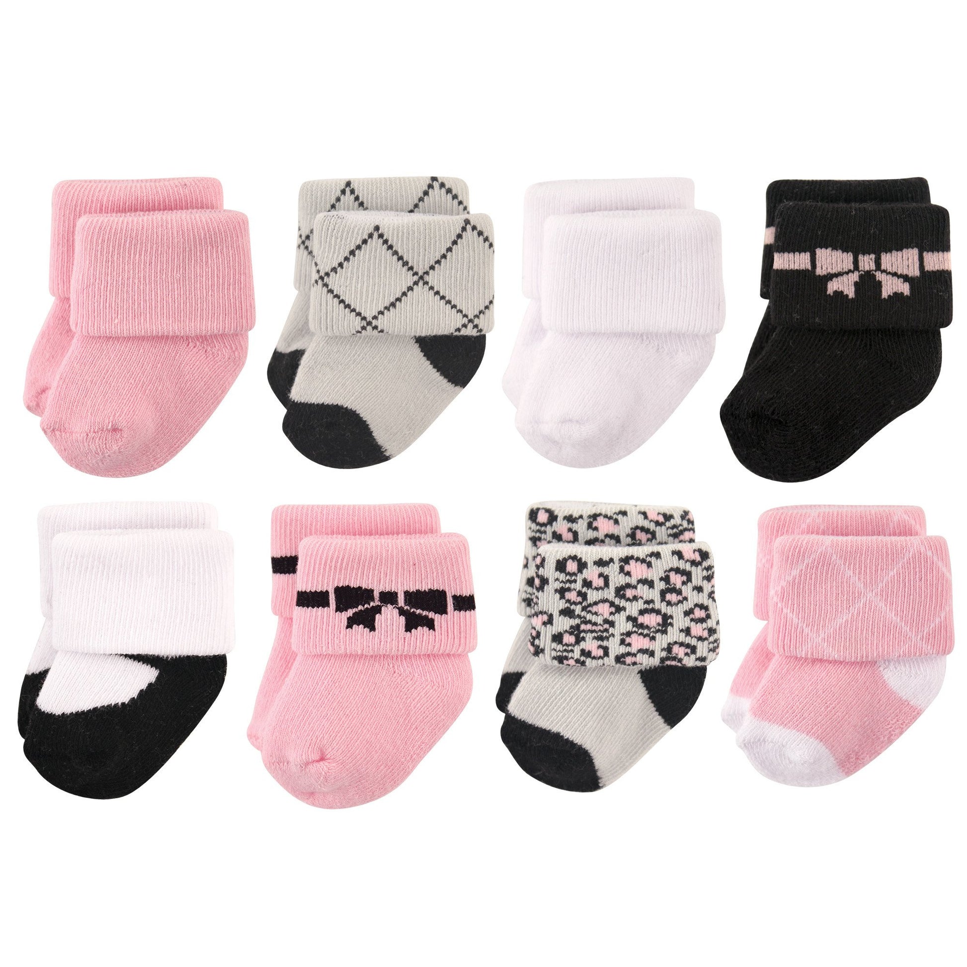 Hudson Baby Unisex Cotton Rich Newborn And Terry Socks, Bows, 6-12 Months Us