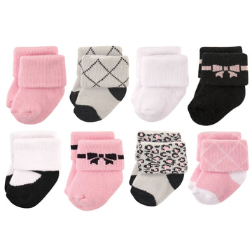 Hudson Baby Unisex Cotton Rich Newborn And Terry Socks, Bows, 6-12 Months Us