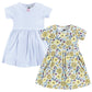 Hudson Baby Baby Girls Cotton Dresses, Outline Floral Yellow, 0-3 Months