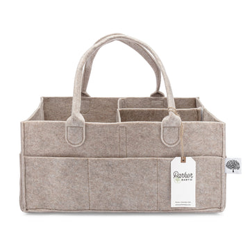 Parker Baby Diaper Caddy - Nursery Storage Bin And Car Organizer For Diapers And Baby Wipes - Large, Oatmeal