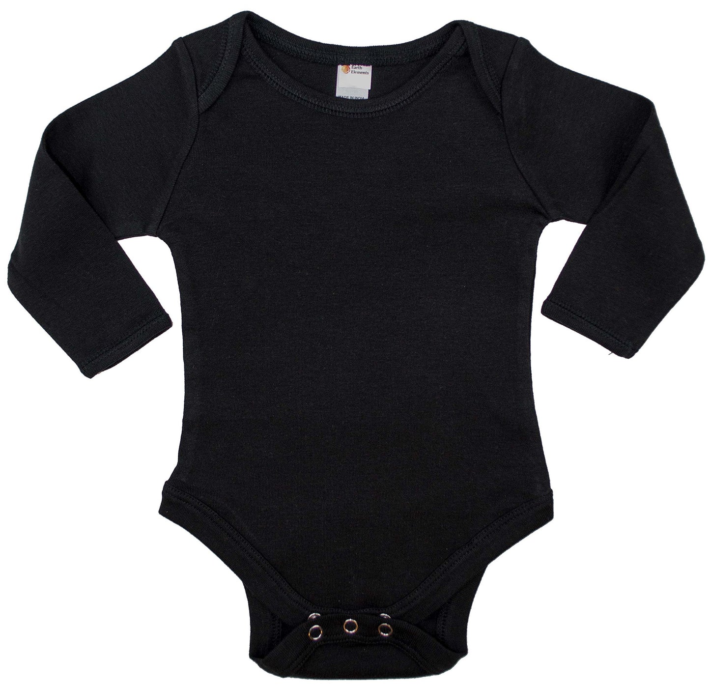 Earth Elements Baby Long Sleeve Bodysuit 0-3 Months Black