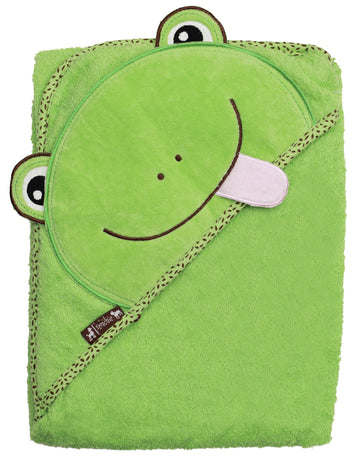 Extra Large 40'X30' Absorbent Baby Hooded Towel, Green Frog, By Frenchie Mini Couture
