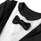 Lilax Baby Boy Gentleman Tuxedo Footie Christmas Holiday Outfit With Bow Tie (9 Months, Black)